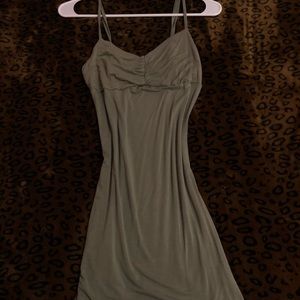 fitted pale army green dress